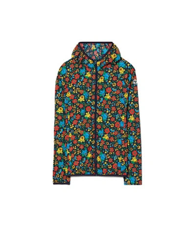 Tory Sport Printed Nylon Packable Jacket In Tory Navy Primary Floral
