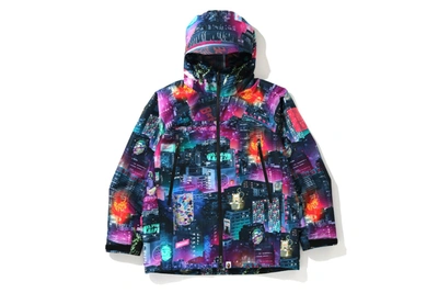 Pre-owned Bape  Neon Tokyo Hoodie Jacket Black