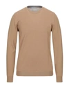 Grey Daniele Alessandrini Sweaters In Camel