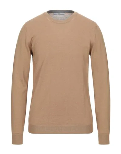Grey Daniele Alessandrini Sweaters In Camel