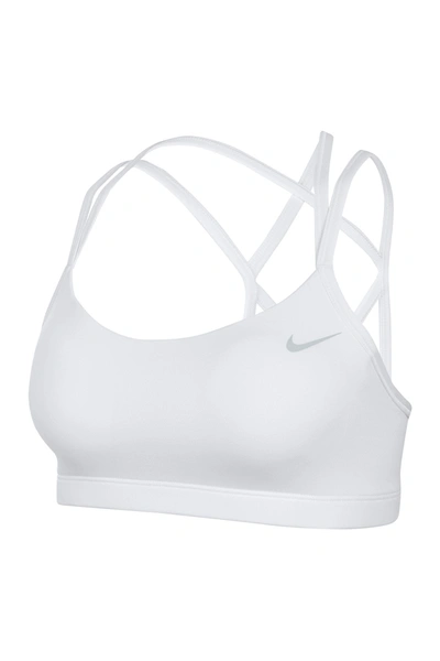Nike Strappy Dri-fit Sports Bra In White/prpltm