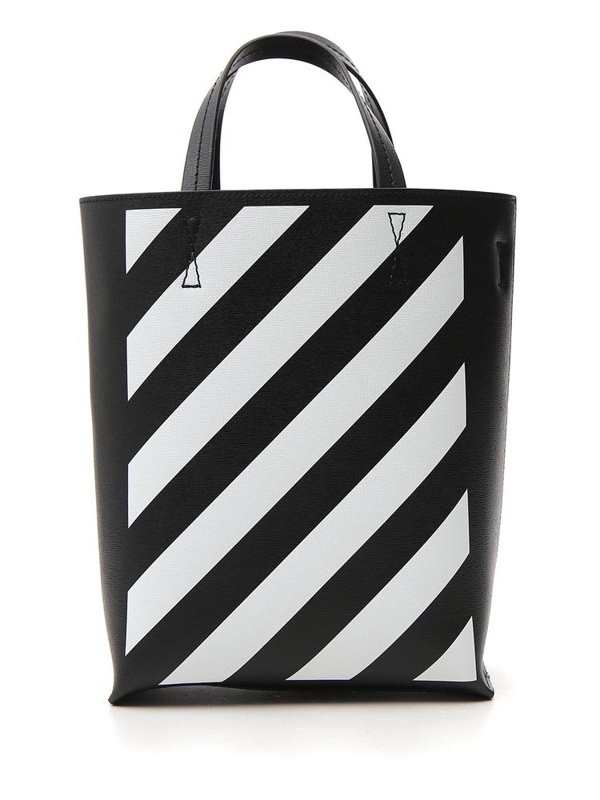 Off-white Diagonal Leather Tote Bag In Multi | ModeSens