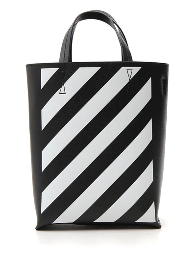 Off-white Diagonal Leather Tote Bag In Multi