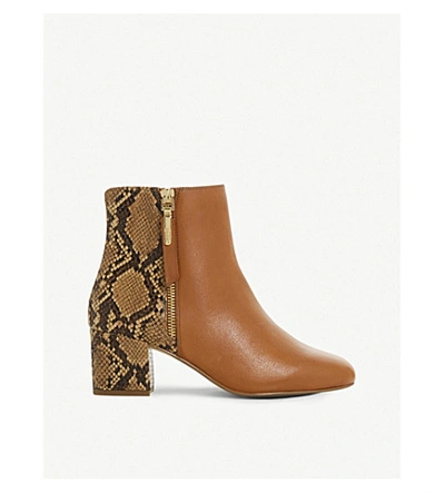 Dune Orlla Leather Ankle Boots In Tan-leather