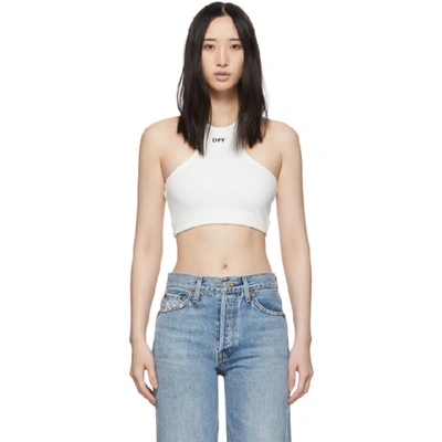 Off-white Cutaway Racer Back Cropped Vest In White