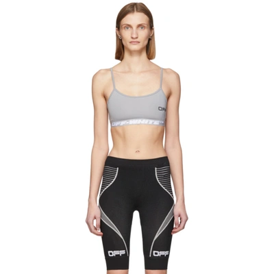 Off-white Active Grey Stretch-jersey Bra Top In Light Grey