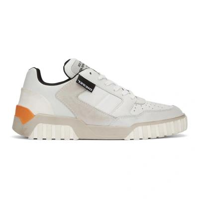 Diesel Men's S-rua Distressed Leather Low-top Sneakers In H7820 White