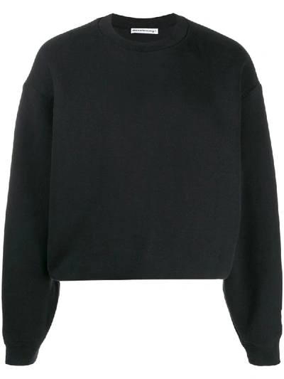 Alexander Wang T Alexanderwang.t Fleece Lined Bubble Sweatshirt In Black