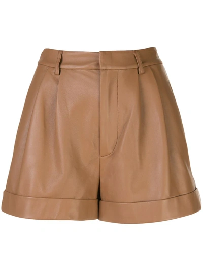 Alice And Olivia Alice + Olivia Conry Leather Shorts In Blush