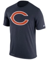 Nike Men's Chicago Bears Legend Logo Essential 3 T-shirt In Navy