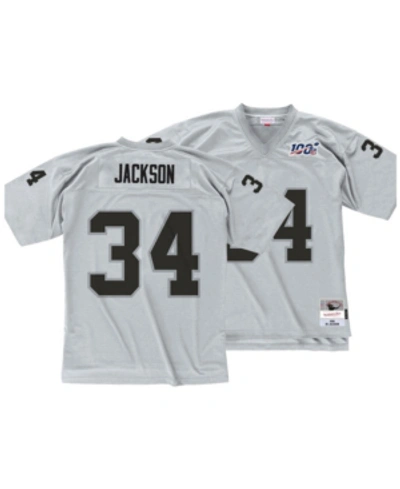 Mitchell & Ness Men's Bo Jackson Los Angeles Raiders 100 Year Platinum  Jersey In Silver/black