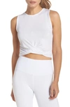 Alo Yoga Cover Cropped Draped Stretch-jersey Tank In White