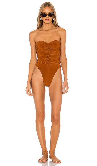 Norma Kamali Slinky Marissa One Piece In Bronze