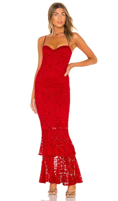 Nookie Liana Lace Mermaid Gown In Red