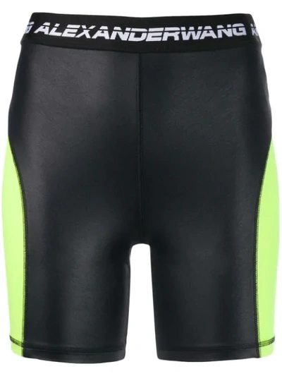 Alexander Wang T Wash & Go Satin Jersey Biker Shorts In Black