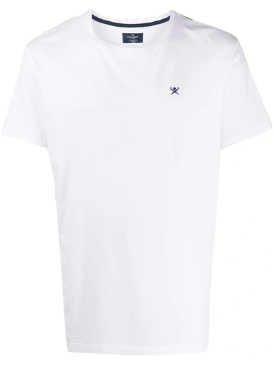 Hackett Logo Embroidered T-shirt In White