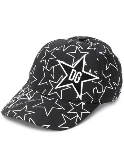 Dolce & Gabbana Men's Star Dg Logo Baseball Hat In Black