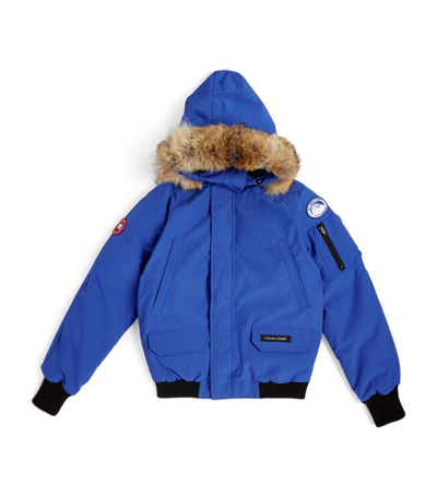 Canada Goose Kids White Rundle Down Bomber Jacket In Blue