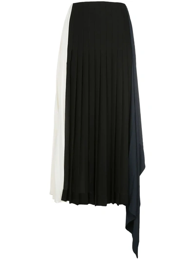 Monse Colour-block Pleated Skirt In Black