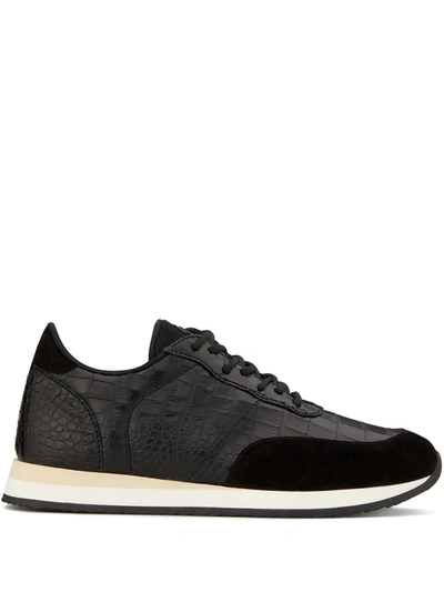 Giuseppe Zanotti Low Top Panelled Sneakers In Black