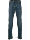 Valentino Rockstud-embellished Slim-fit Jeans In Blue
