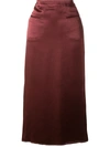 Rejina Pyo Fitted Ruched Sides Skirt In Purple