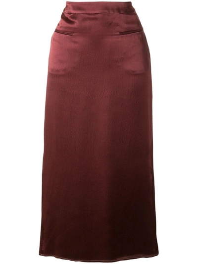 Rejina Pyo Fitted Ruched Sides Skirt In Purple