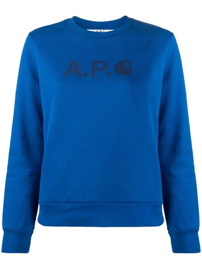 A.p.c. Interaction #5 Carhatt Wip Sweater In Bleu Roi (blue)