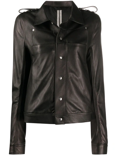 Rick Owens Zipped Fitted Jacket In Black