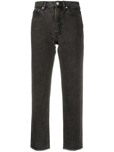 Apc Rudie Cropped Straight-leg Jeans In Faux Noir