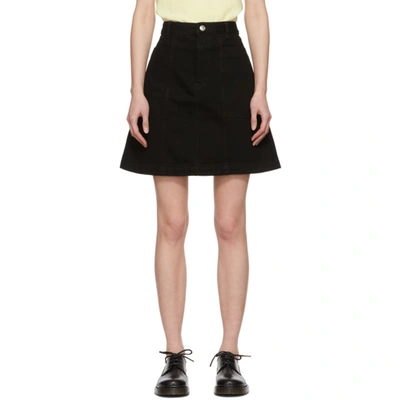 A.p.c. Stella A-line Denim Mini Skirt In Black