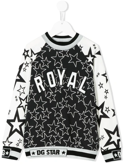 Dolce & Gabbana Kids' Star-print Cotton Top In Black