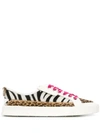 Jimmy Choo Impala Leather And Animal-print Calf Hair Sneakers In Multicolour