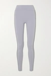 Live The Process Zen Grosgrain-trimmed Stretch-supplex Leggings In Gray