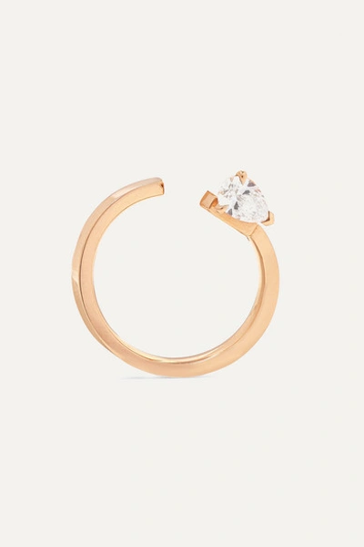 Repossi Serti Sur Vide 18-karat Rose Gold Diamond Earring