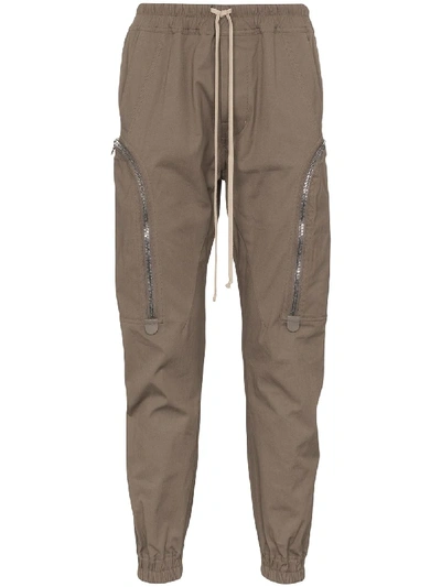 Rick Owens Cotton-blend Twill Cargo Trousers In Grey