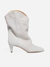 Isabel Marant Dernee Low Heels Ankle Boots In Grey Suede