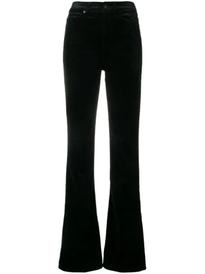 7 For All Mankind High-waisted Flared Jeans In Black