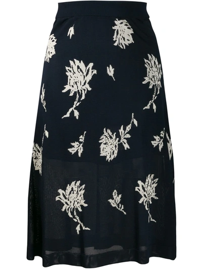Chloé Floral Print Layered Skirt In Blue