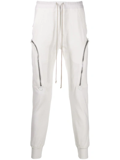 Rick Owens Zip Detail Track Trousers In White
