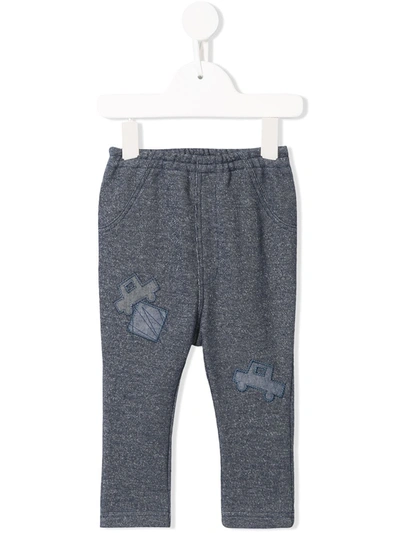 Familiar Babies' Car Embroidered Leggings In Blue