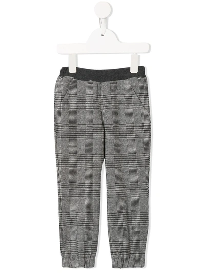 Familiar Kids' Elasticated Checked Pattern Trousers In Grey