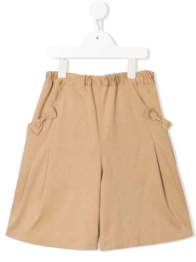 Familiar Kids' Elasticated Asymmetric Skirt In Brown