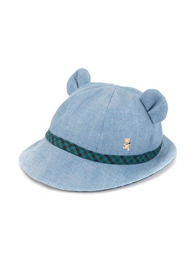 Familiar Babies' Bear Ears Denim Hat In Blue