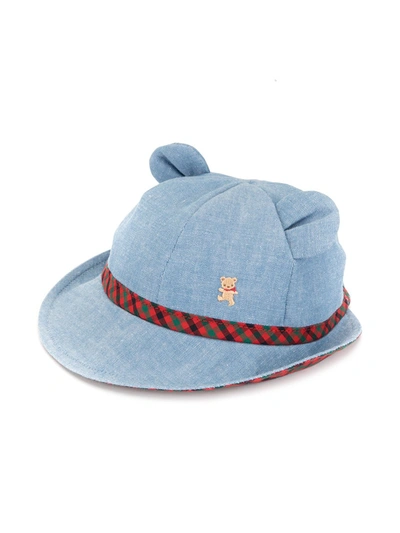 Familiar Babies' Bear Ears Denim Hat In Blue