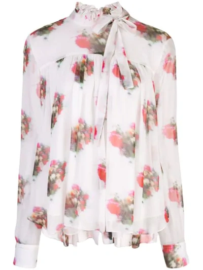 Adam Lippes Ruffle-trimmed Gathered Silk-georgette Blouse In White