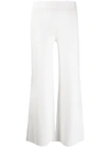 Theory Ribbed Straight Leg Trousers In White