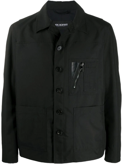 Neil Barrett Patch Pocket Lightweight Jacket In Black