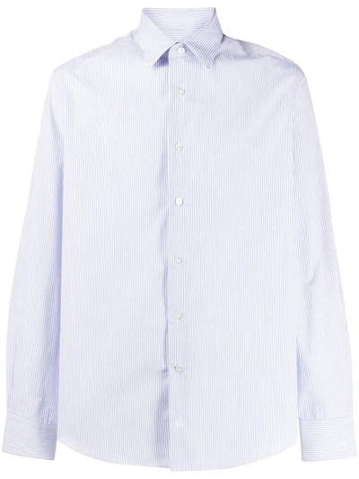 Lanvin Pinstriped Shirt In Blue