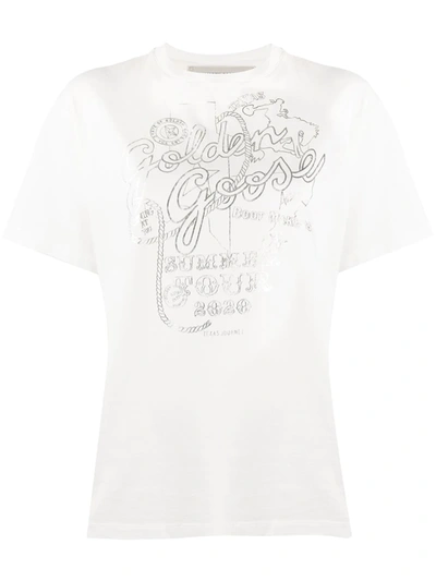 Golden Goose Golden Tour Print T-shirt In White